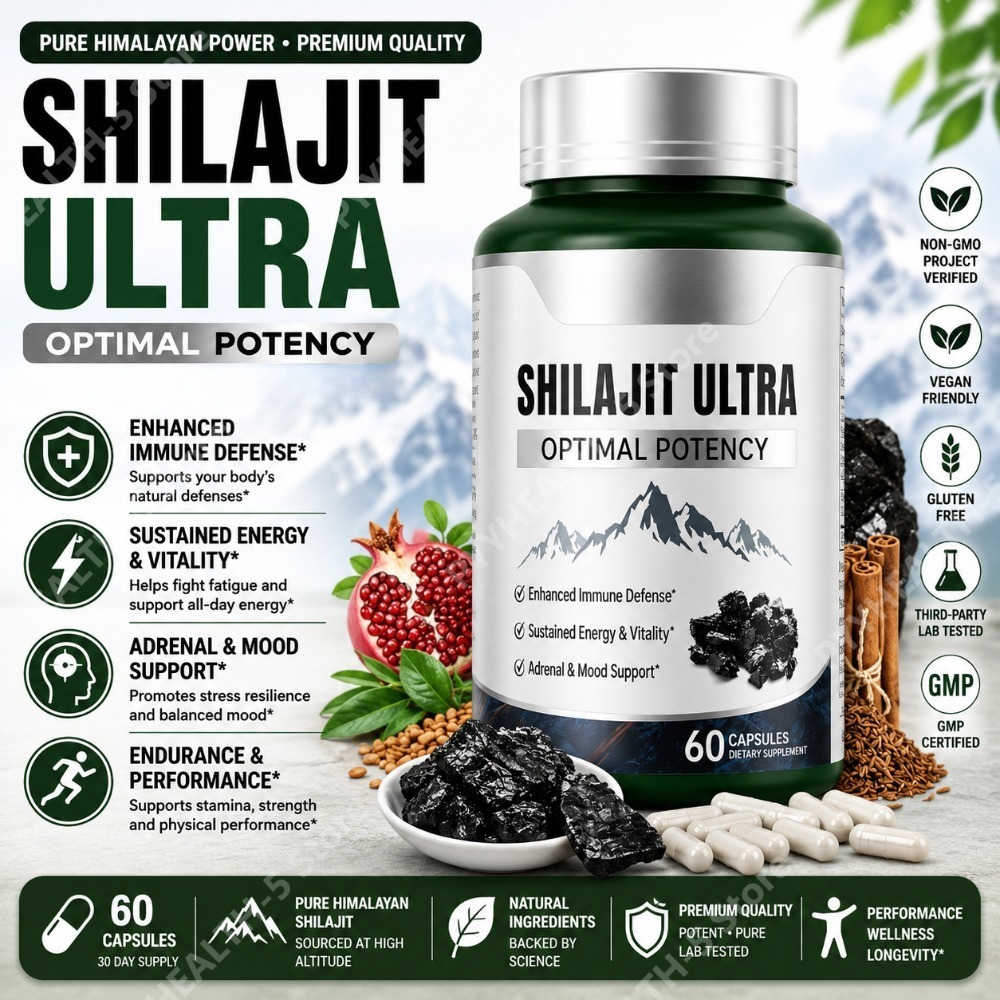 Herbal Wellness Blend - مكمل غذائي عشبي شيلاجيت 60 كبسولة