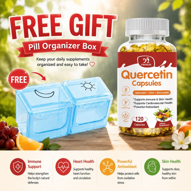 Wellness Quercetin - كبسولات الكيرسيتين اليومية، مع الأشواغاندا والبروميلين،