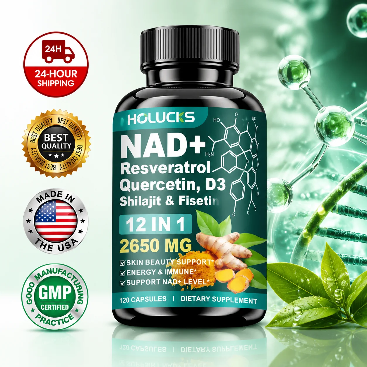 Wellness Quercetin - مكمل NAD+ عالي الفعالية، مع الكيرسيتين