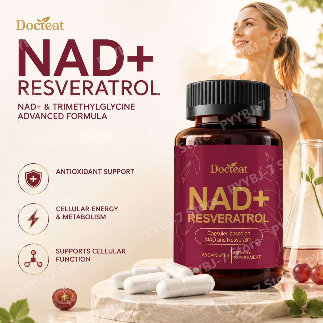 مكمل غذائي NAD+ ريسفيراترول 60 - مراجعة Wellness Quercetin وسعره